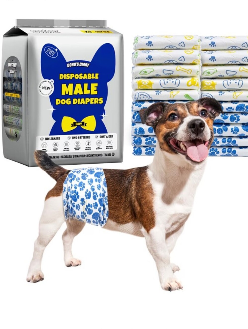 6 Packs Of 10 Male Dog Diapers Size XS
